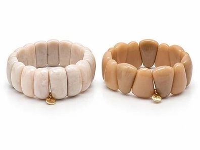 Armband Aryrl Beans in Dreieckig Oval Beige Creme Biba