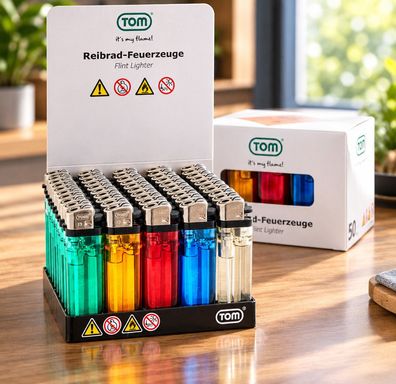 Reibrad Feuerzeuge 2 x 50er Display (100 Stück)