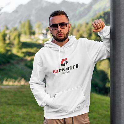 B2FIGHTER Hoodie Kapuzenpullover "Impact" Auswahl aus Weiß, Schwarz oder Charcoal