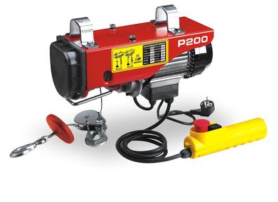Mecafer 470102 Elektrischer Flaschenzug 100/200 kg mit Fernbedienung 12 m