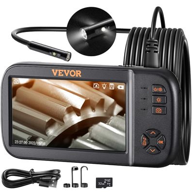 VEVOR Endoskopkamera 3 Linsen 4,5 Zoll IPS 1080p 5m IP67 Inspektionskamera