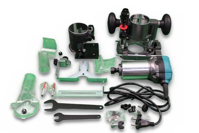 VEVOR Oberfräse 710 W mit 3 Spannzangen 13000-33000 U/min Aluminiumgehäuse