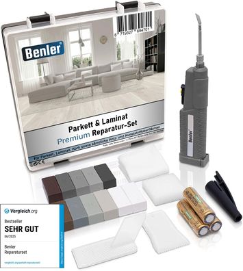 Benler Laminat Reparaturset Grau Hartwachs für Parkett Vinyl und PVC