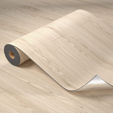 Homease PVC Bodenbelag selbstklebend Holzoptik 0,6 x 10 m 6 qm Helles Holz