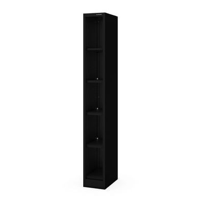 Schmales Metallregal, Archivregal für Dokumente, schwarz: TIM 250 x 1850 x 400 mm