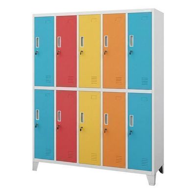 10-türiger Arbeitsschutz-Kleiderschrank, grau-bunt: BARTEK 1360 x 1720 x 450 mm