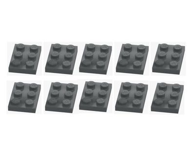 LEGO 10x Platte 2x3 Dunkelgrau 3021 4211043 Dark Stone Grey NEU Plate Baustein