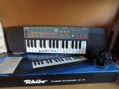 Keyboard Casio Keyboard SA 35 schwarz mit Netzadapter im Original Karton
