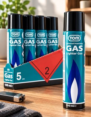 Feuerzeuggas 5er Set je 100ml
