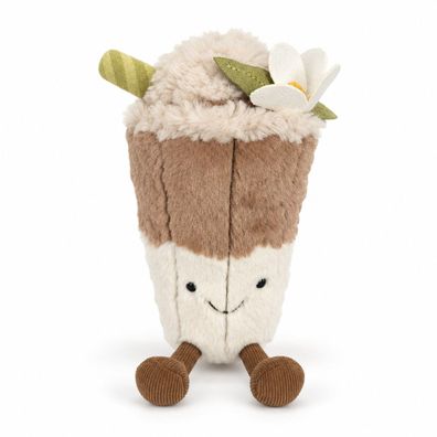 Jellycat Amuseables Yulania Latte Pluesch-Kaffeebecher Braun Creme 19 cm