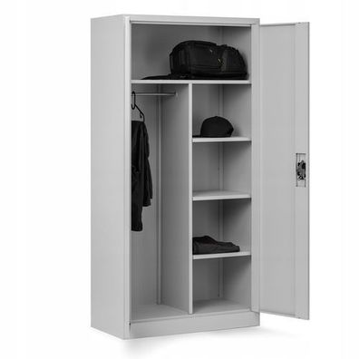 Metallschrank Aktenschrank Werkzeugschrank 185x90x45 cm Grau