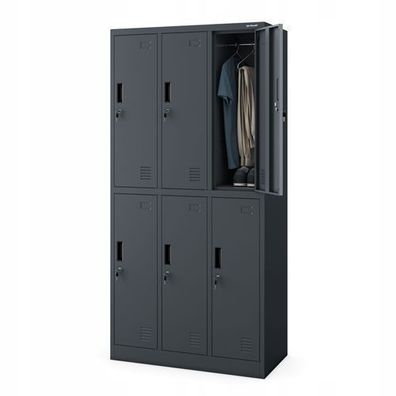 Schließfachschrank Umkleideschrank Metallspind Garderobenschrank 185x90x45 Anthrazit