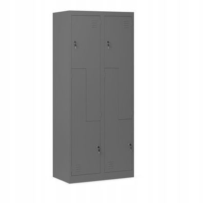 Umkleideschrank Metallschrank Flügeltür Lüftungsschlitzen 185 x 80 x 45 cm Anthrazit