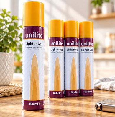 Feuerzeuggas 4 mal 100 ml Kartusche zum nachfüllen