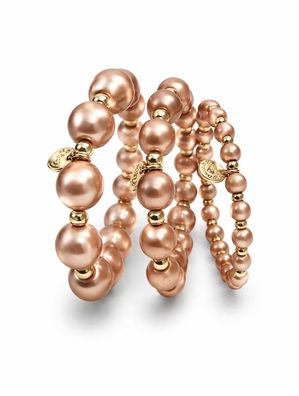 Armband elastisch Lachs-Rosa mit Goldfarben in 3 Größen Trend Sommer Biba