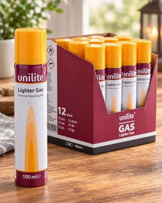 12 x Feuerzeuggas 100 ml Kartusche zum nachfüllen