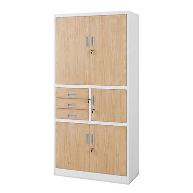 Büro-Metallschrank mit Safe, weiß / Eiche Sonoma: Eco Design 900 x 1850 x 400 mm