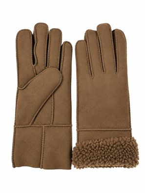 Heitmann Felle Damen Lammfell- Fingerhandschuh dunkelbraun Gr.M 501