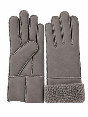 Heitmann Felle Damen Lammfell- Fingerhandschuh grau Gr.M 501