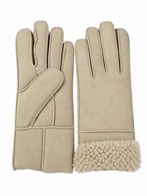 Heitmann Felle Damen Lamfell- Fingerhandschuh , Sand, Gr.L 501