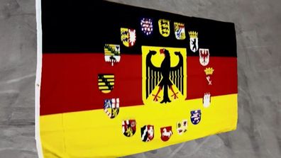 Fahne Flagge Deutschland Adler Wappen 16 Bundesländer - 150 x 250 cm