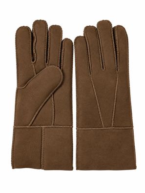 Heitmann Felle Damen Lamfell- Fingerhandschuh dunkelbraun Gr.L 501