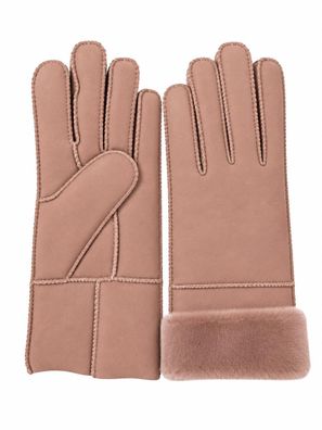 Heitmann Felle Damen Lammfell- Fingerhandschuh rosé Gr.M 501