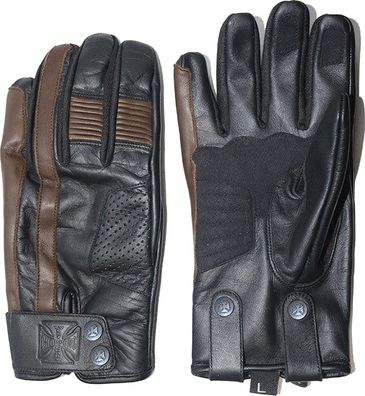 WCC West Coast Choppers Motorrad Leder Handschuh Grunge Tobacco Brown