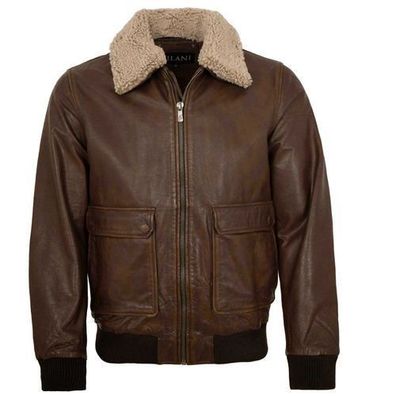 Jilani Collection - Herren Lederjacke Fliegerjacke Kalbleder braun antik