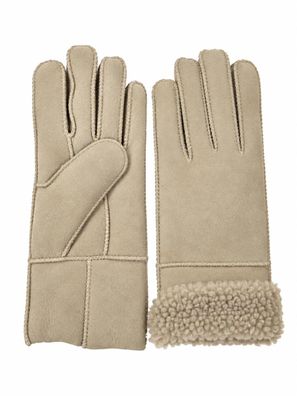 Heitmann Felle Damen Lamfell- Fingerhandschuh , Sand, Gr.S 501