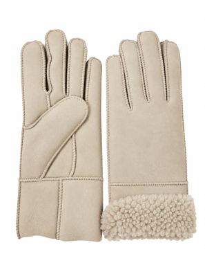 Heitmann Felle Damen Lamfell- Fingerhandschuh , Sand, Gr.M 501