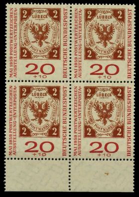 BRD 1959 Nr 311a postfrisch Viererblock URA X77A342