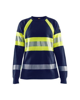 Blakläder® Damen Flammschutz Langarmshirt Marineblau/Gelb 3494 1761