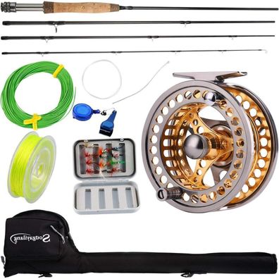 Sougayilang Fly Fishing Rod Reel Combo Lightweight Portable Starter Kit