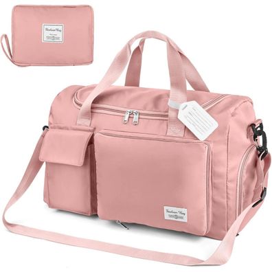 35L Faltbare Reisetasche Weekender Übernachtungstasche - Wasserdicht, Rosa