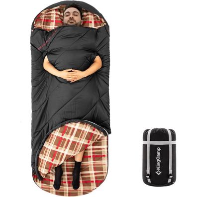 Kingcamp XXL Flanellschlafsack 3-4 Jahreszeiten, warm Schlafsack mit
