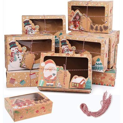 Vicor Weihnachts-Plätzchen-Boxen 6 Stück Cupcake-Boxen Weihnachten