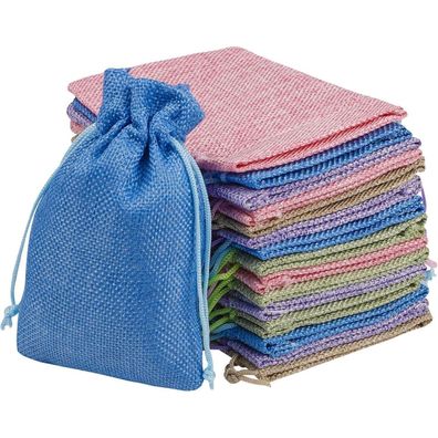 20er Pack Jutesäckchen 10x14cm mit Kordelzug für Geschenke, Hochzeit, Basteln