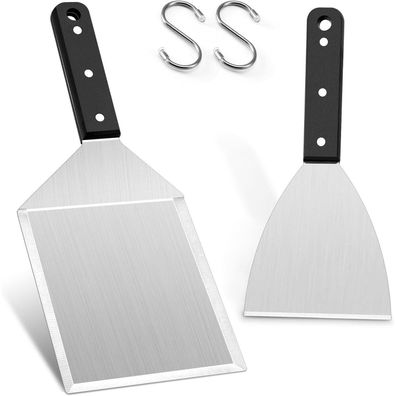 HaWare Grillspachtel Set Edelstahl Plancha Spachtel 2er Set Smash Burger