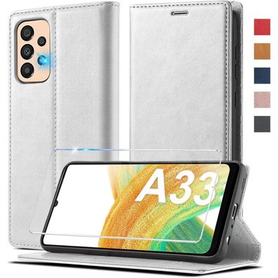 Ailicici Hülle für Samsung A33 5G, Klappcase Weiß