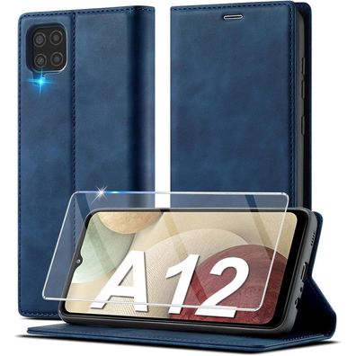Ailicici Klapphülle für Samsung A12/M12 Blau