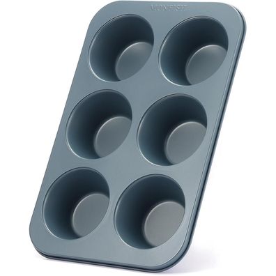Monfish Jumbo Muffinform 6 Tassen Karbonstahl Antihaft Roy Blue 8,9 cm
