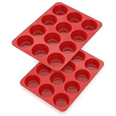 Silikon Muffinform für 12 Muffins, Cupcake Backform Ø 6,5 cm x 3 cm