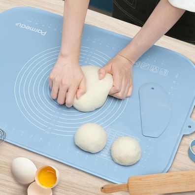 Silikon-Backmatte 65x45cm Antihaft Teigunterlage Cutter Aufbewahrungsgurt