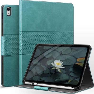 AUAUA iPad 10. Generation 2022 10,9 Zoll Hülle Apple Stifthalter PU Leder Grün