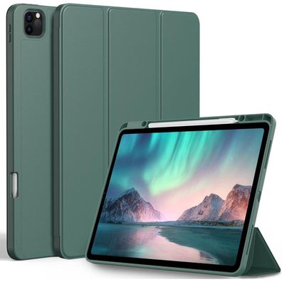 EasyAcc iPad Pro 12.9 Hülle Stifthalter TPU Rückseite Standfunktion - Nachtgrün