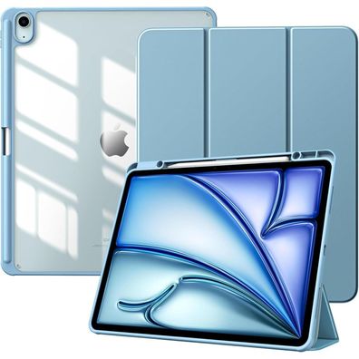 TiMOVO iPad Air 13 Zoll (M2) 2024 Schutzhülle Ständer Stifthalter Klar Blau