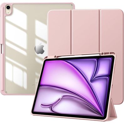 TiMOVO Hülle New iPad Air 13 Zoll 2024 Transparent Stifthalter Rosa