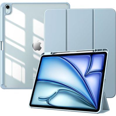 TiMOVO iPad Air 13 Zoll M2 2024 Schutzhülle Stifthalter Transparent Himmelblau