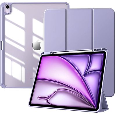 TiMOVO iPad Air 13 Zoll M2 2024 Schutzhülle Stifthalter Transparent Taro Violett
